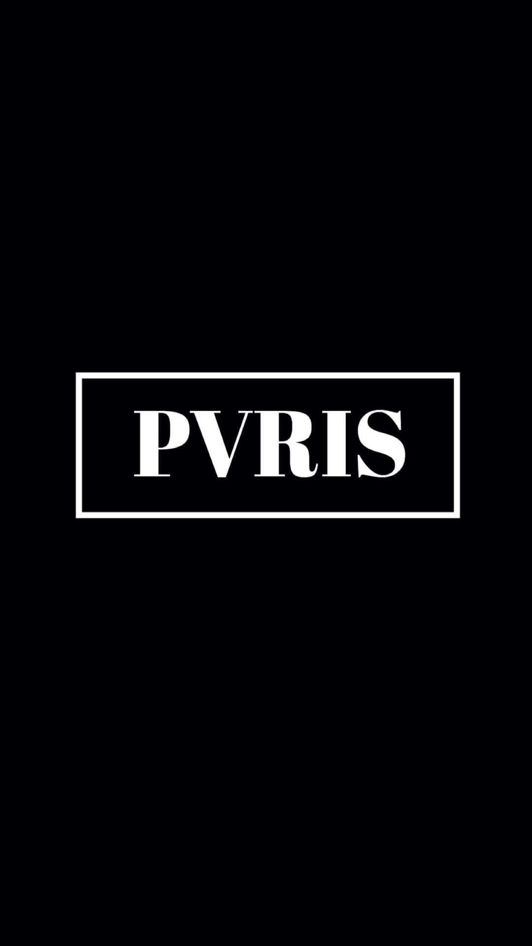 桌布 壁紙 — 粗體白色 'PVRIS' 文字位於實心黑色背景中央的矩形內。