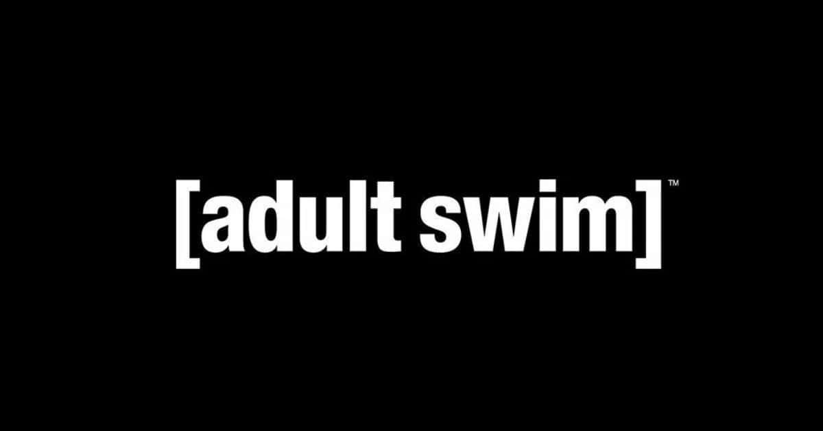 adult swim 桌布 壁紙 — 粗體白色文字 adult swim 居中顯示在純黑色背景上。