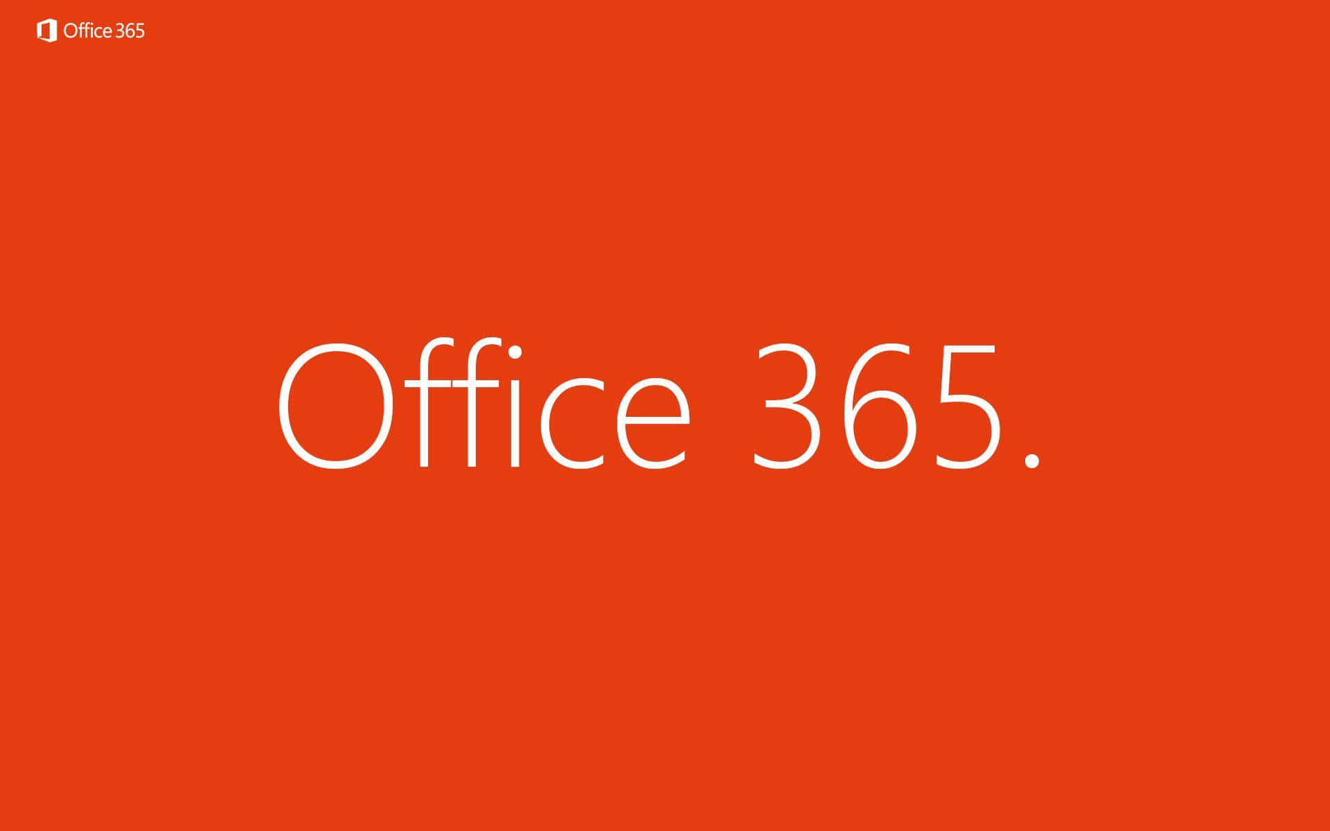 Office 365 桌布 壁紙 — 粗體白色文字 Office 365 居中顯示在純色鮮豔橙色背景上。