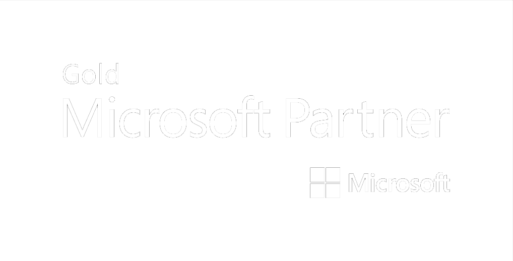 microsoft 桌布 壁紙 — 粗體白色文字在帶有Microsoft標誌的純黑背景上宣告「Gold Microsoft Partner」。
