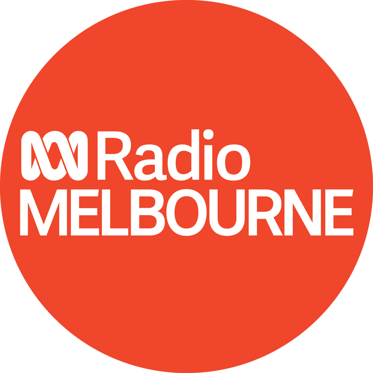 墨爾本 桌布 壁紙 — 粗體白色文字在純橙色背景上寫著 Radio MELBOURNE。