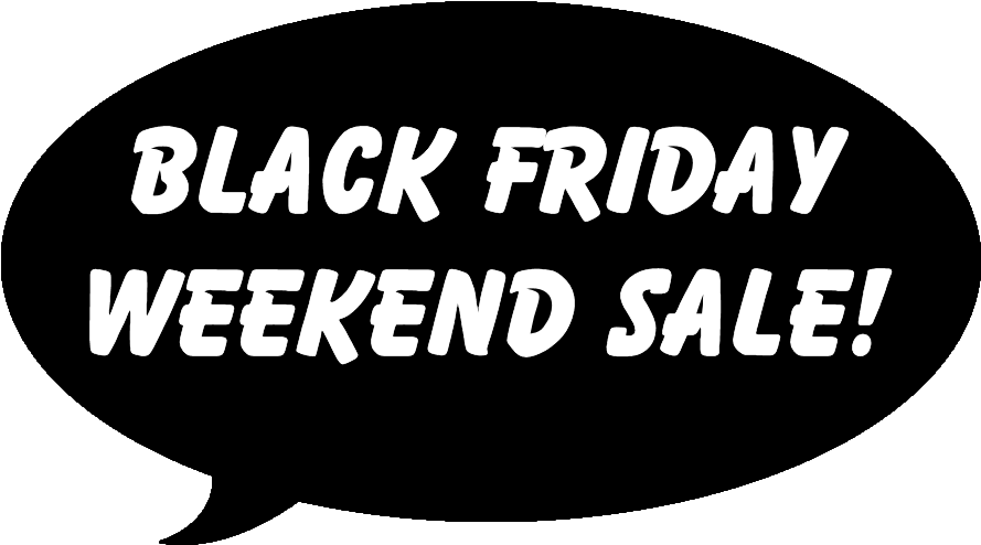 黑色星期五 桌布 壁紙 — 粗體白色文字在純黑色背景上宣佈Black Friday Weekend Sale。