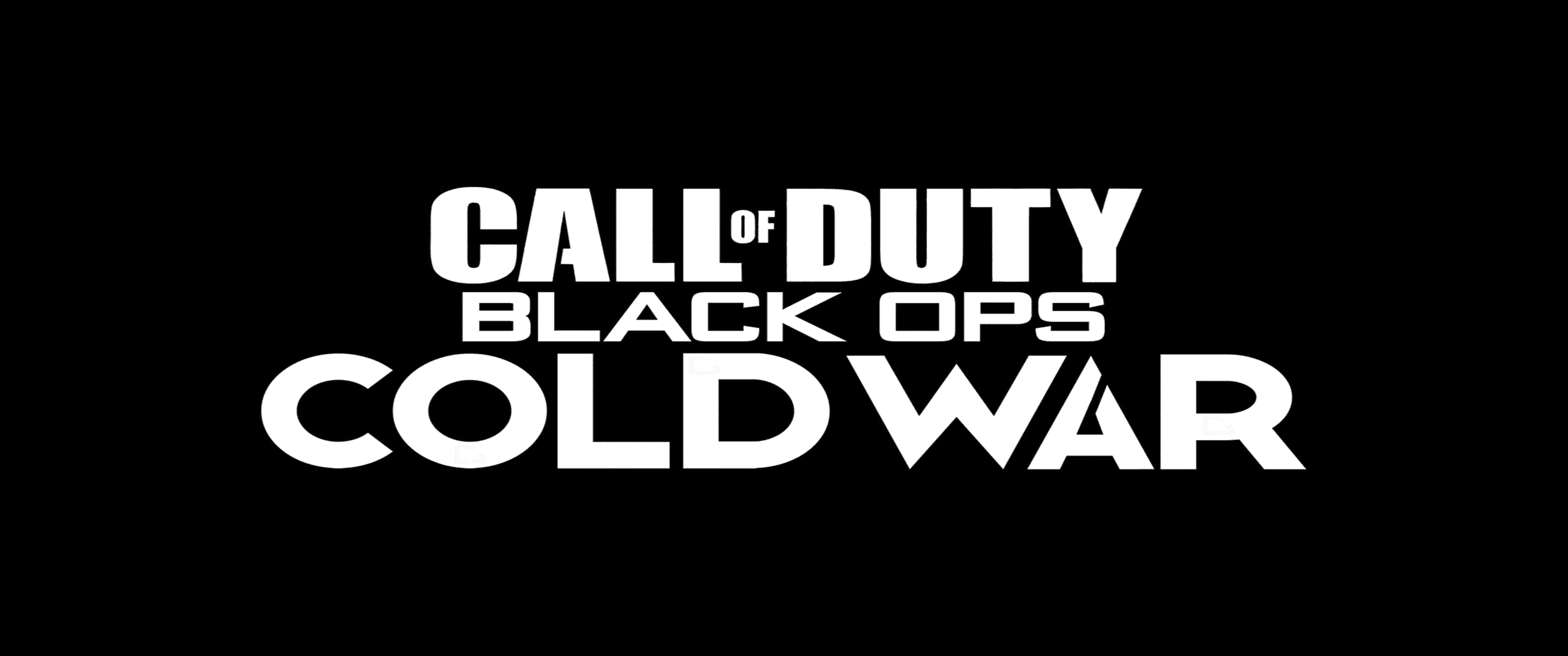 使命召喚 桌布 壁紙 — 粗體白色文字在純黑色背景上顯示 Call of Duty Black Ops Cold War。