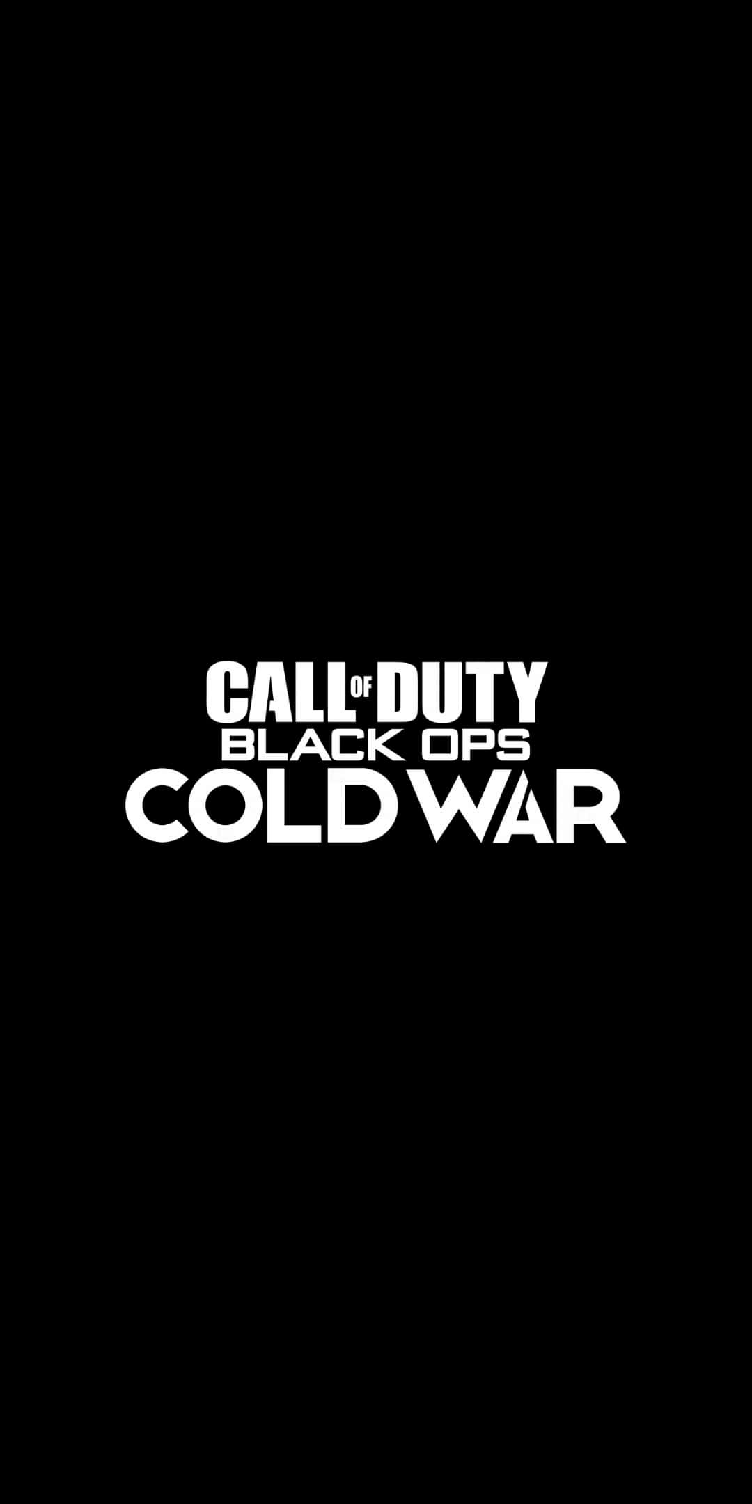美學 桌布 壁紙 — 粗體白色文字在純黑色背景中央顯示 Call of Duty Black Ops Cold War。