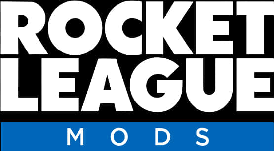 遊戲 桌布 壁紙 — 粗體白色文字在黑色背景上的藍色橫條中顯示「ROCKET LEAGUE」在「MODS」上方。