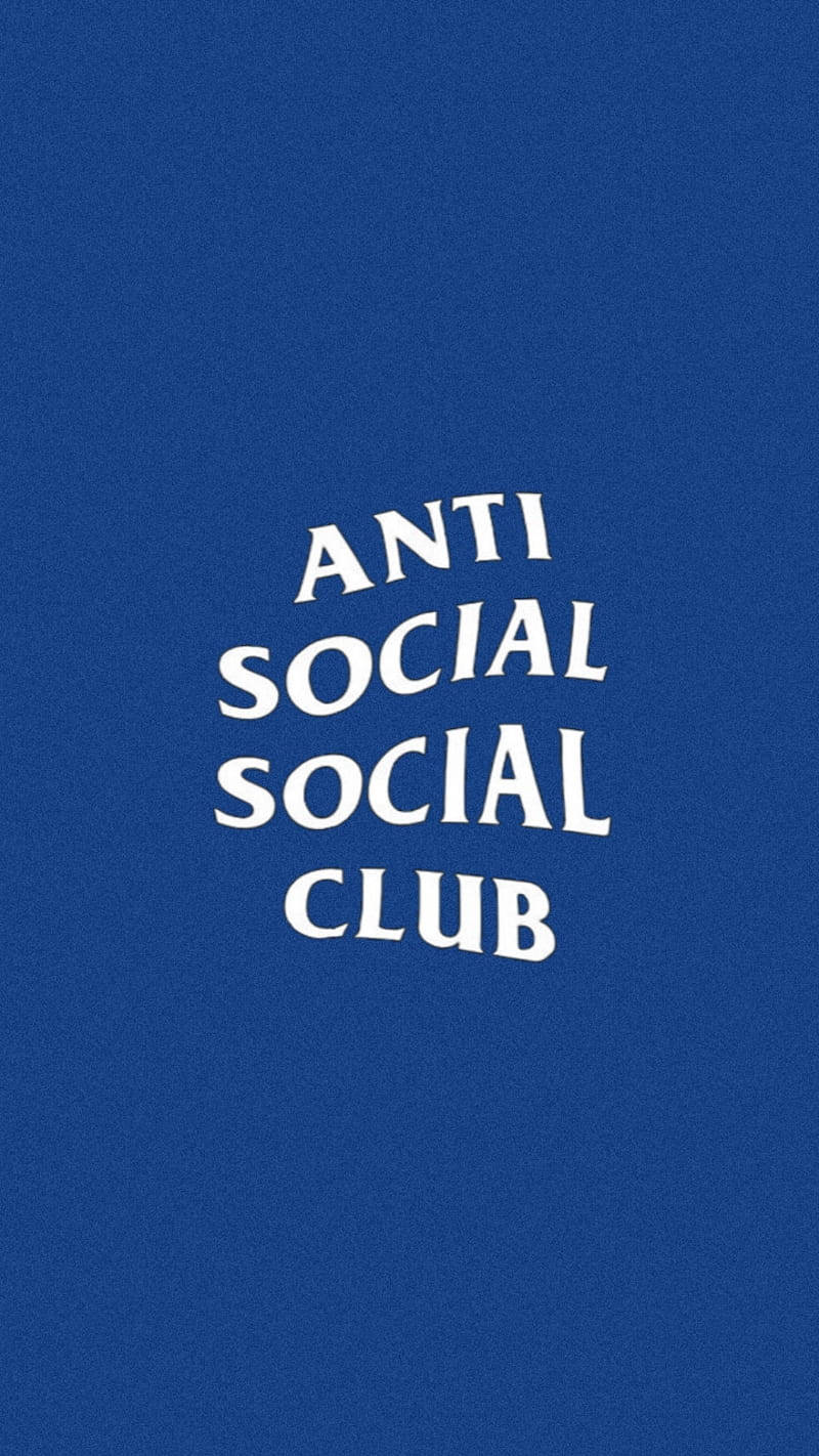 club 桌布 壁紙 — 粗體白色文字寫著「ANTI SOCIAL SOCIAL CLUB」，置中於有紋理的皇家藍色背景上。