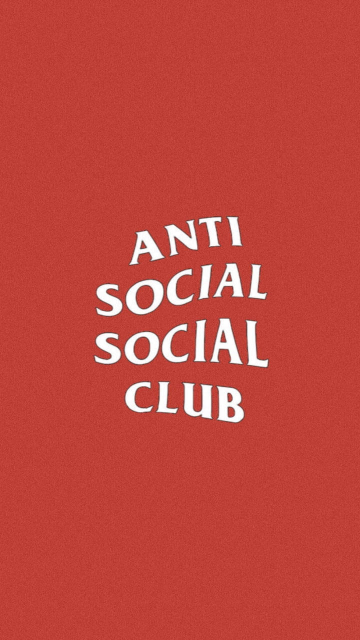 Social 桌布 壁紙 — 粗體白色文字寫著「ANTI SOCIAL SOCIAL CLUB」，居中在帶有紋理的深紅色背景上。