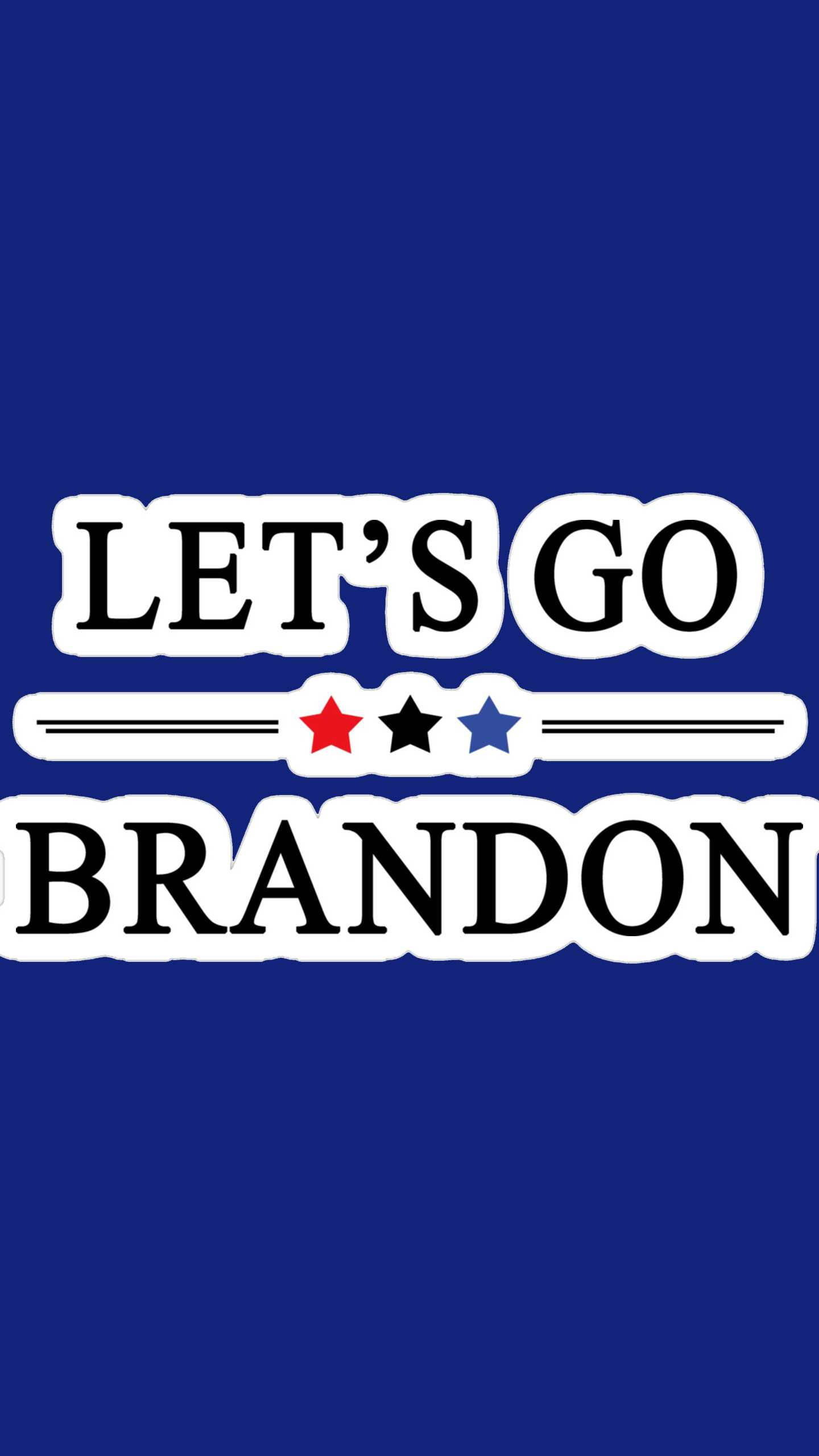 Let’s Go Brandon 桌布 壁紙 — 粗體白色文字寫著「LET'S GO BRANDON」，背景為純皇家藍色，並有三顆星星。