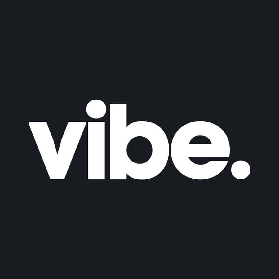 氛圍 桌布 壁紙 — 粗體白色文字拼出「vibe.」，居中置於純黑色背景上，搭配簡潔極簡的字體設計。
