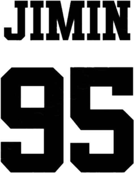 智旻 桌布 壁紙 — 粗體白色輪廓文字在純黑色背景上拼寫出 JIMIN 和 95。