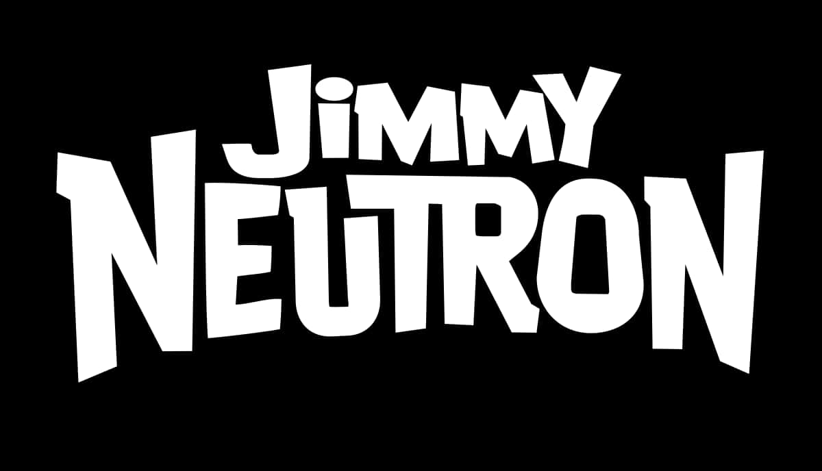 動畫 桌布 壁紙 — 粗體白色風格文字「JIMMY NEUTRON」顯示在純黑色背景上。