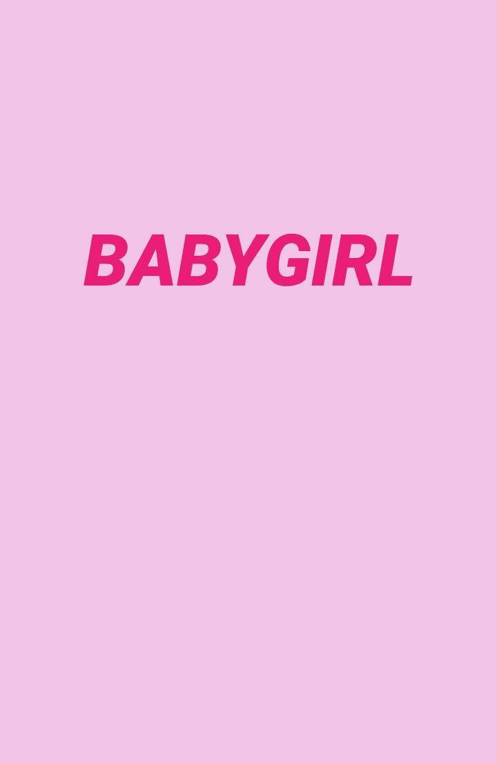 Girly iPhone 桌布 壁紙 — 粗體粉紅色文字「BABYGIRL」居中顯示在純淺粉紅色背景上。