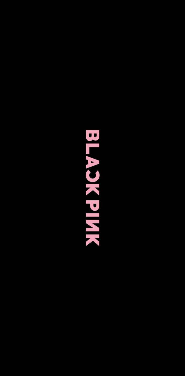 BLACKPINK 桌布 壁紙 — 粗體粉紅色文字垂直居中於純黑色背景上，顯示為BLACKPINK。