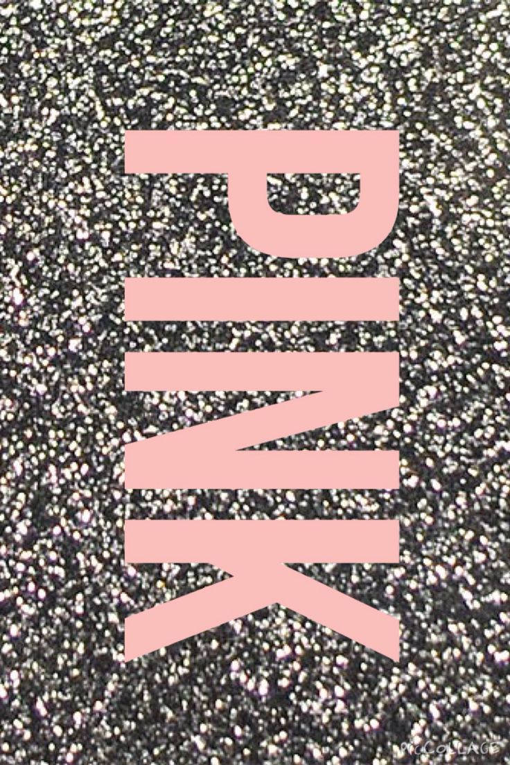 victoria 桌布 壁紙 — 粗體粉紅色文字拼出 PINK，在閃爍的亮粉背景上格外突出。