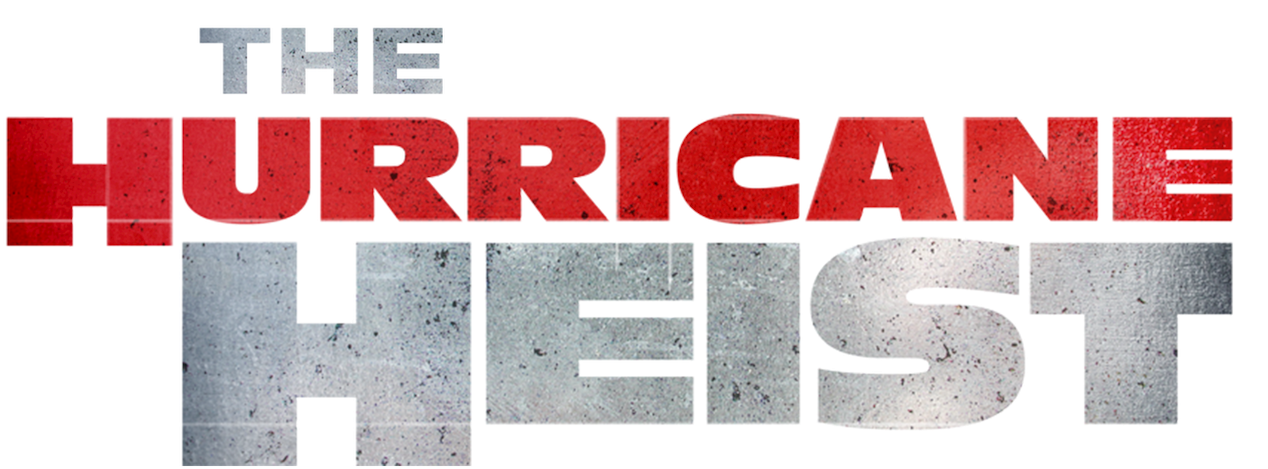 Hurricane 桌布 壁紙 — 粗體紅色和灰色的磨損文字在黑色背景上寫著「THE HURRICANE HEIST」，並帶有白色裂紋線。