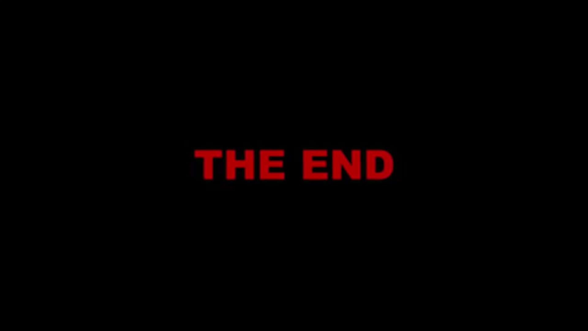 the end 桌布 壁紙 — 粗體紅色文字「THE END」居中顯示在純黑色背景上。