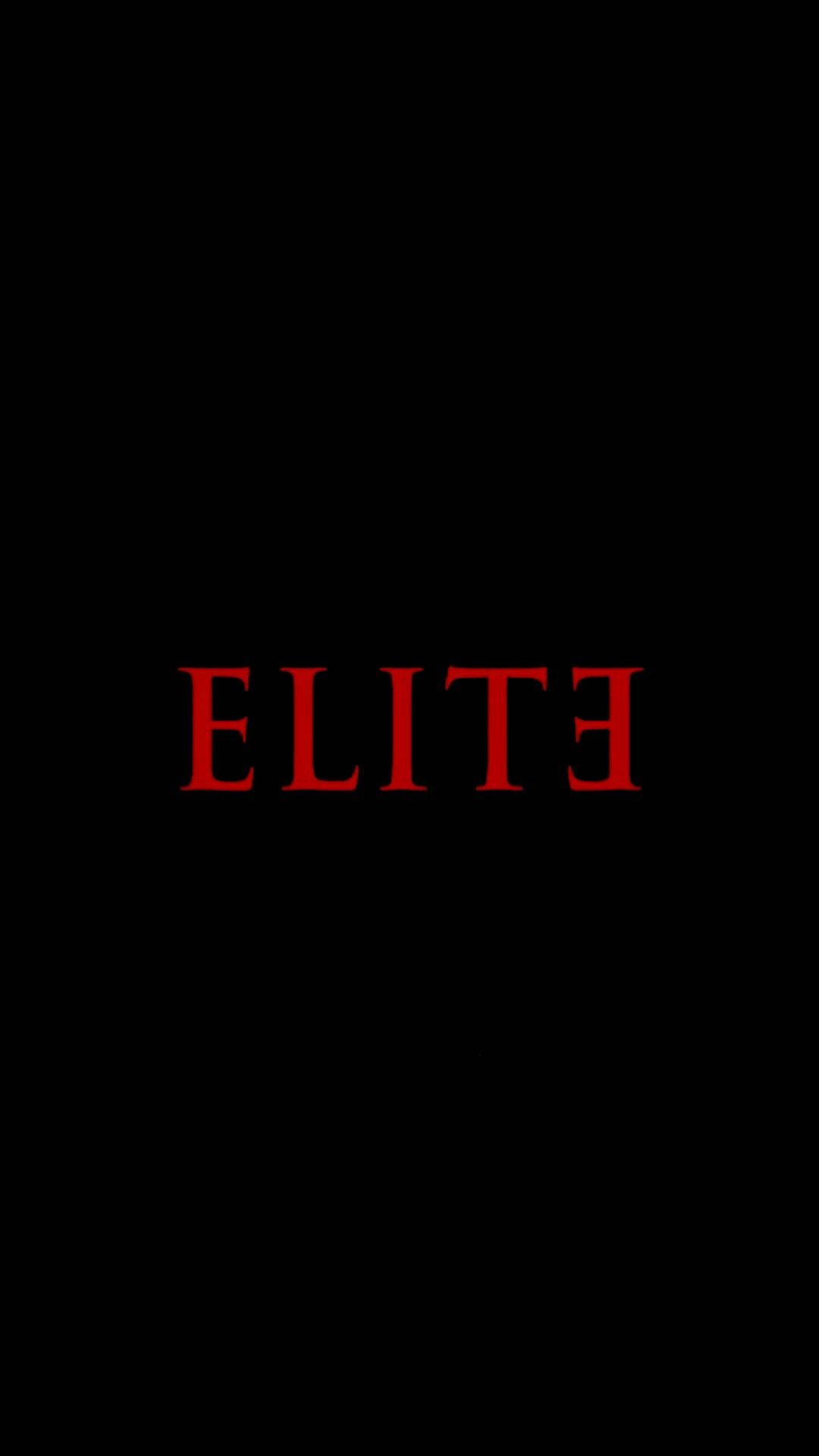 Elite 桌布 壁紙 — 粗體紅色文字在純黑色背景中央倒拼 ELITE。