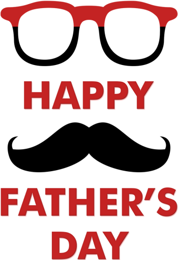 Happy Fathers Day 桌布 壁紙 — 粗體紅色文字寫著「HAPPY FATHER'S DAY」，背景為純黑色，上方有一個紅色拱形。