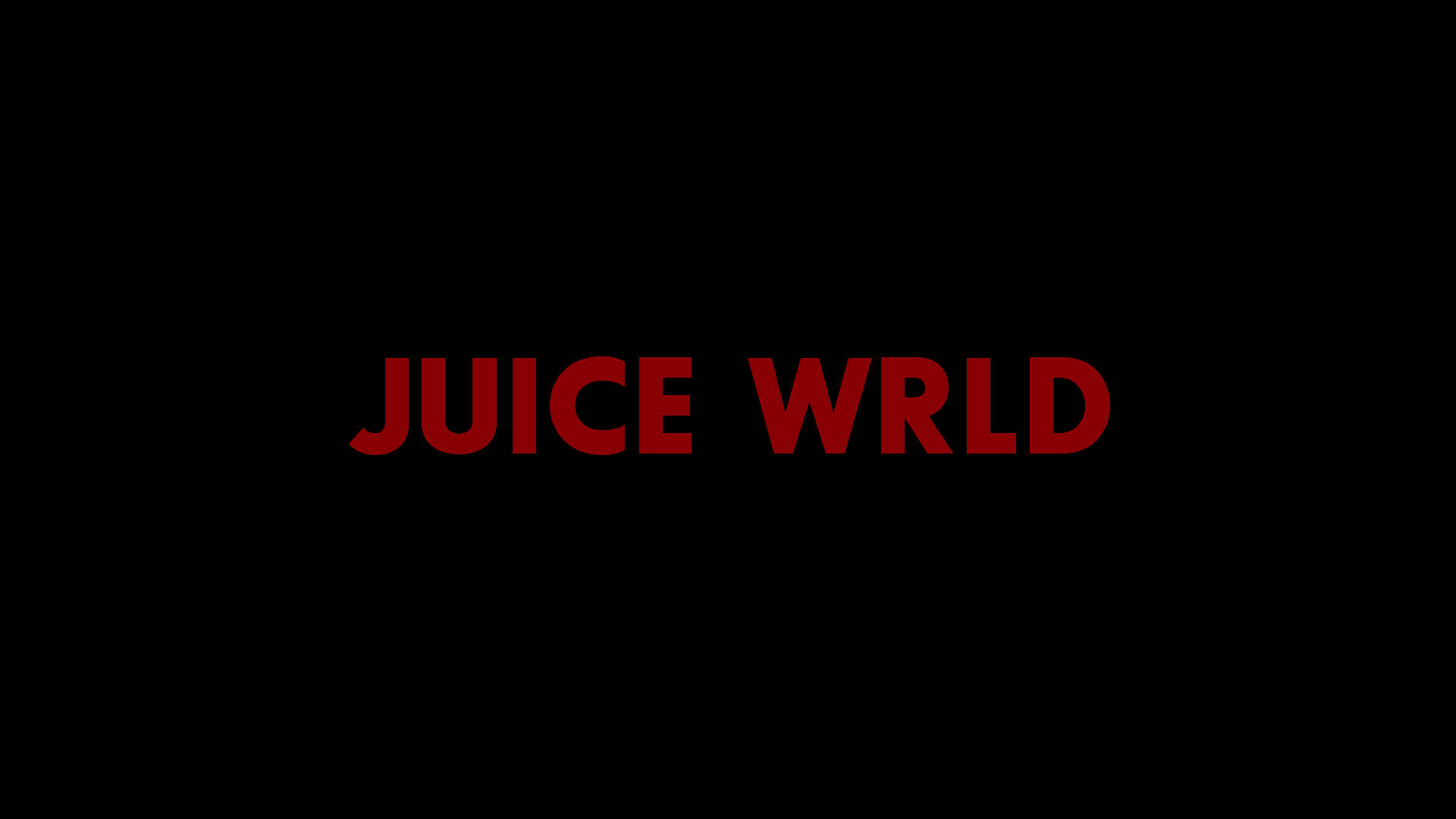 Juice Wrld Desktop 桌布 壁紙 — 粗體紅色文字拼出 JUICE WRLD，居中於純黑色背景上。