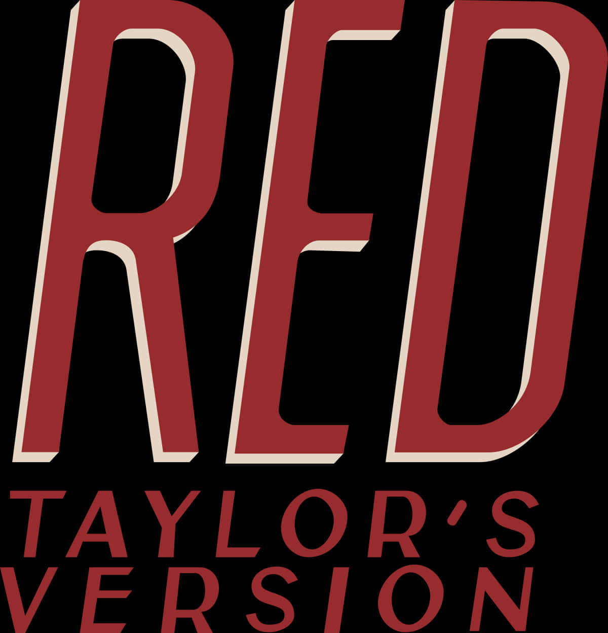 Album Cover 桌布 壁紙 — 粗體紅色文字拼出 RED 和 TAYLOR'S VERSION，在純黑背景上格外突出。