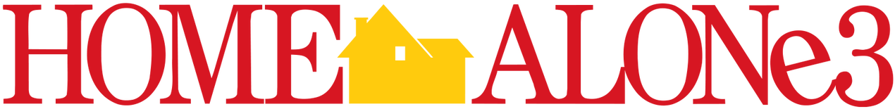 獨自一人 桌布 壁紙 — 粗體紅色文字顯示「HOME ALONE 3」，單詞之間有一個黃色房屋圖標。