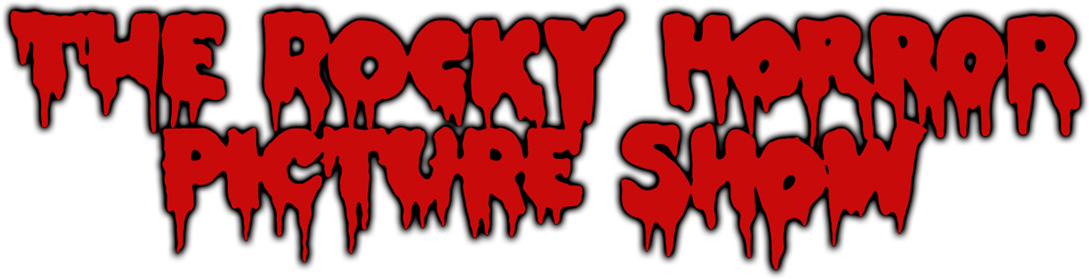萬聖節動圖 桌布 壁紙 — 粗體紅色滴落文字在純黑背景上寫著「THE ROCKY HORROR PICTURE SHOW」。