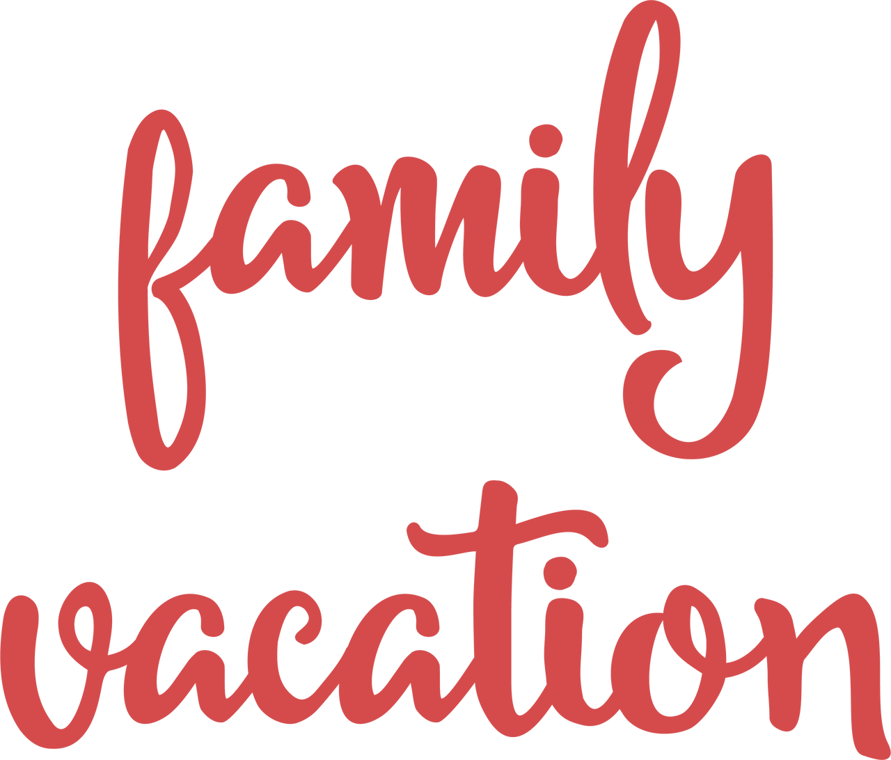 假期 桌布 壁紙 — 粗體紅色草書文字 family vacation 在 stark 黑色背景上脫穎而出。