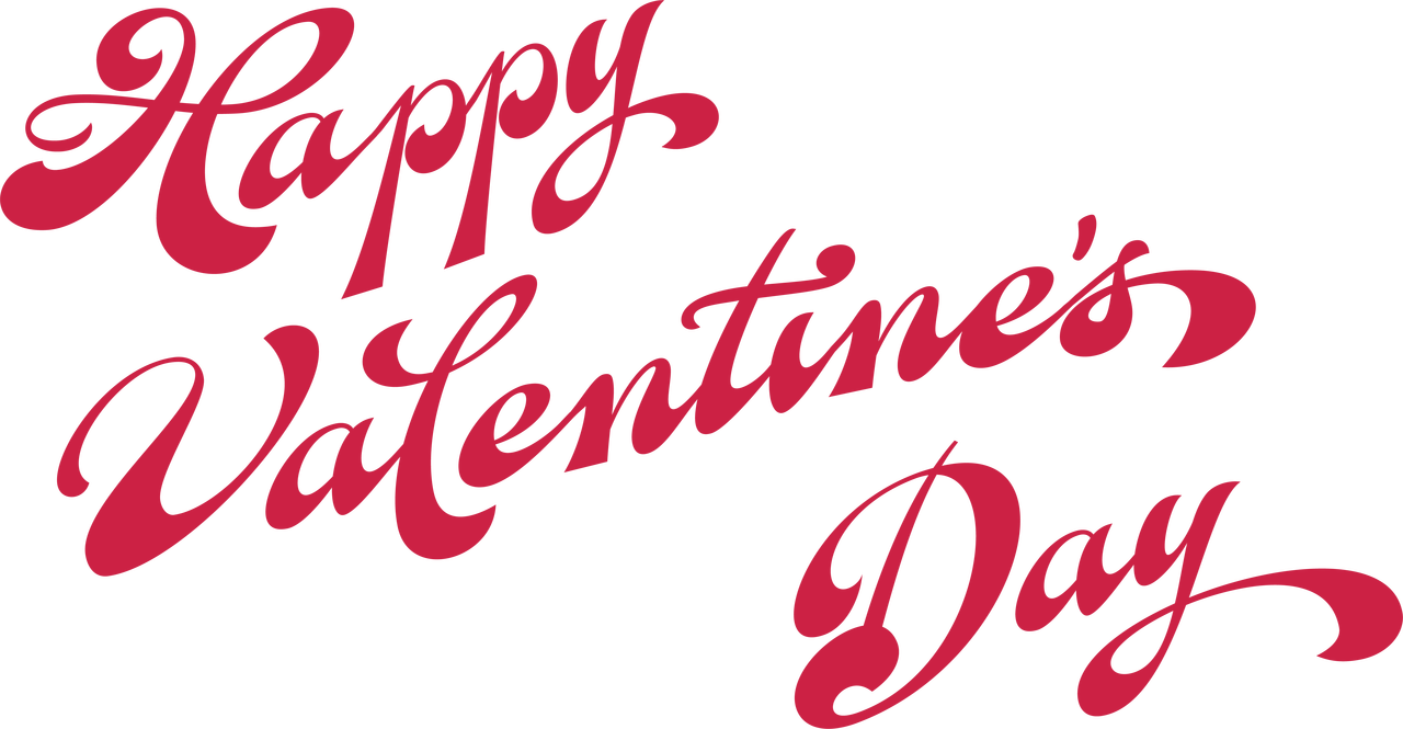 情人節快樂 桌布 壁紙 — 粗體紅色草書文字在純黑色背景上顯示Happy Valentine's Day。