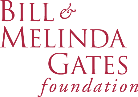 比爾蓋茲 桌布 壁紙 — 粗體紅色襯線文字在純黑色背景上顯示 Bill & Melinda Gates Foundation。