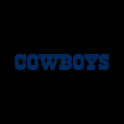 Cowboys Logo 桌布 壁紙 — 粗體藍色 'COWBOYS' 文字居中於純黑色背景上，採用簡潔的無襯線字體。