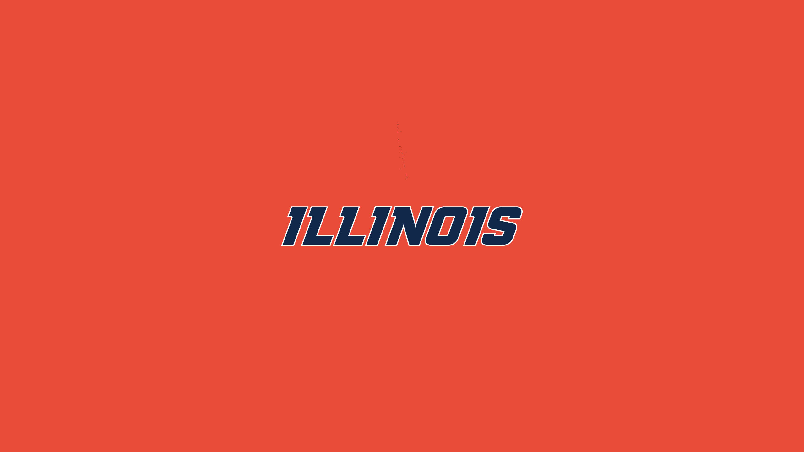 標誌 桌布 壁紙 — 粗體藍色 'ILLINOIS' 文字，帶白色輪廓，居中在純橙色背景上。