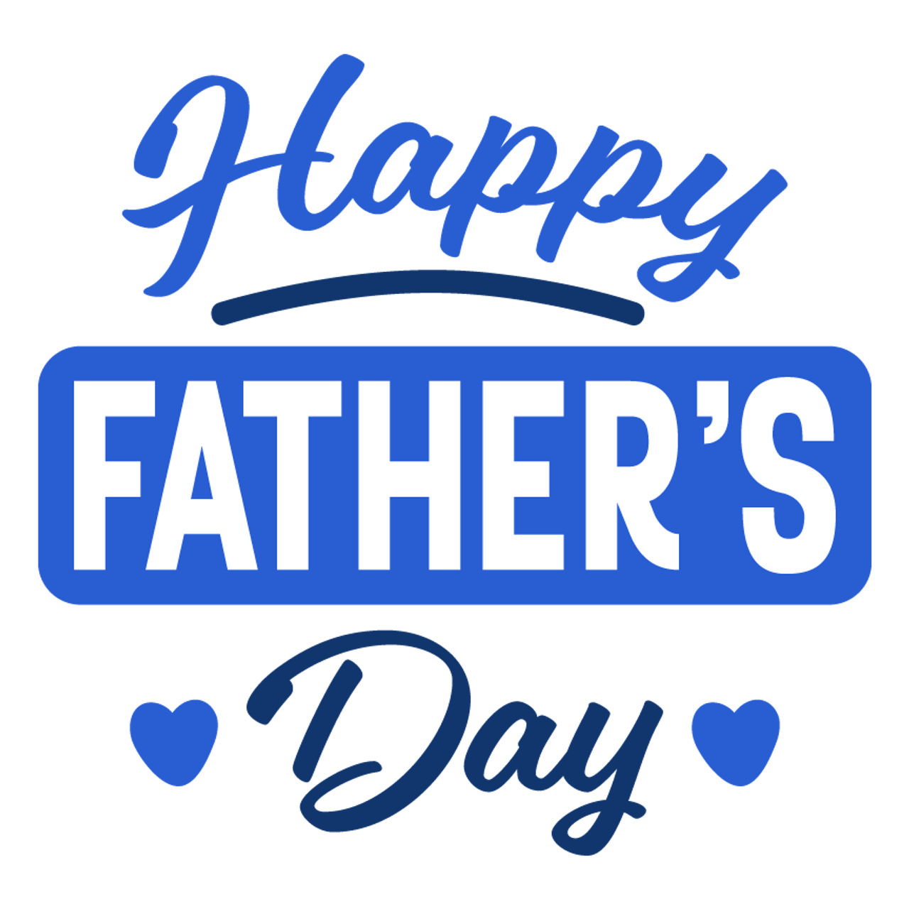 Happy Fathers Day 桌布 壁紙 — 粗體藍色文字在純綠色背景上寫著父親節快樂，並帶有心形裝飾。