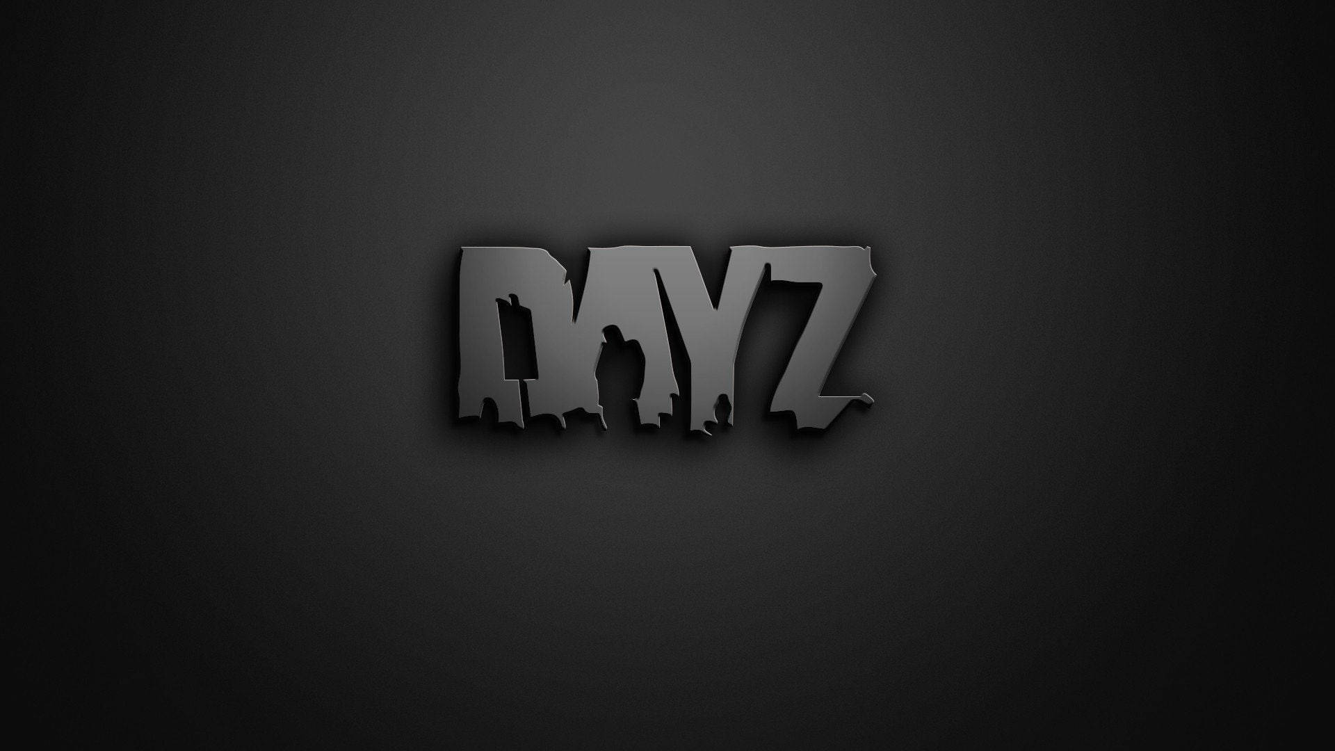 Dayz Desktop 桌布 壁紙 — 粗體金屬字體「dayz」在深色漸變背景上投下陰影。