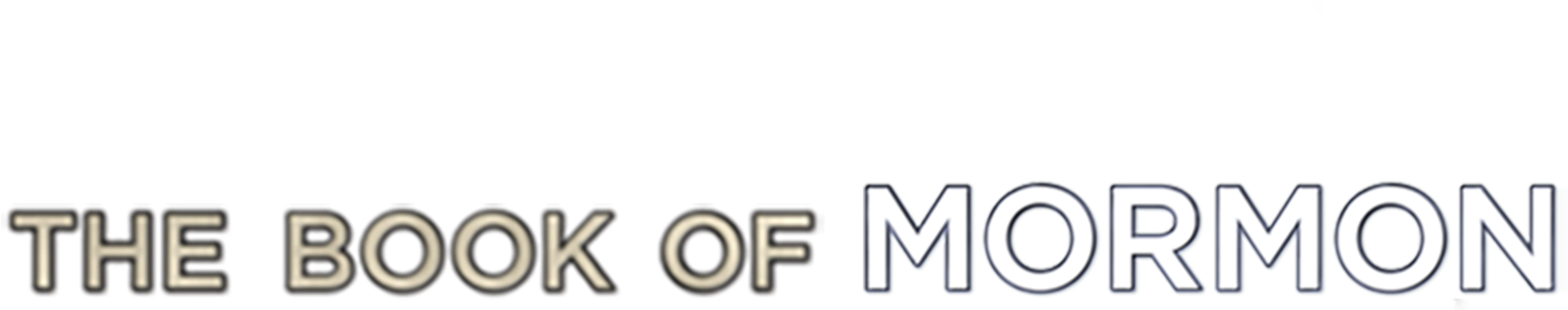 標誌 桌布 壁紙 — 粗體金屬文字在漆黑背景上顯示「THE BOOK OF MORMON」，邊緣帶有發光效果。