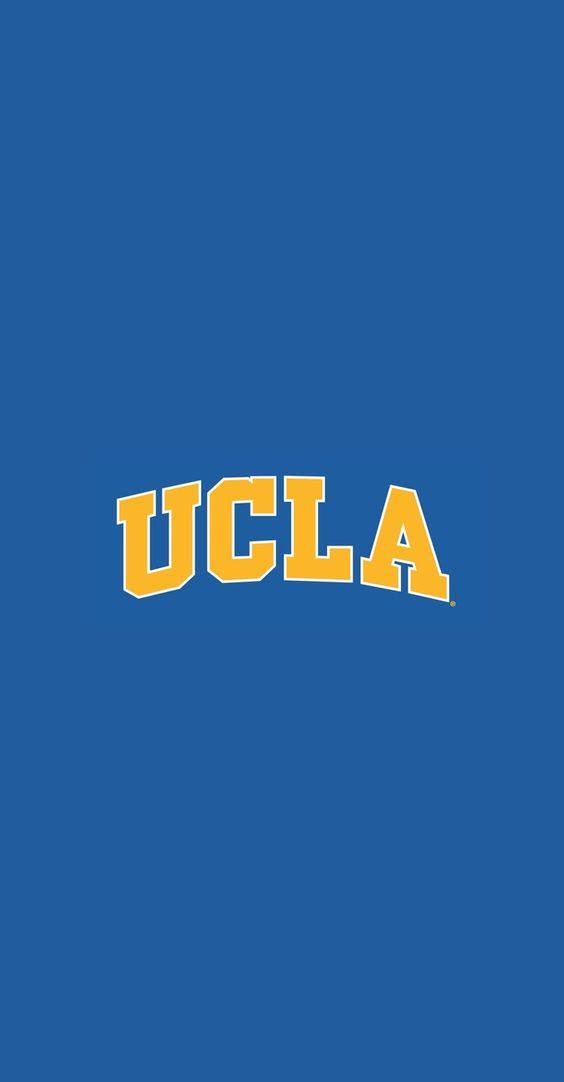 藍色 桌布 壁紙 — 粗體黃色UCLA字母在純藍色背景上呈拱形。