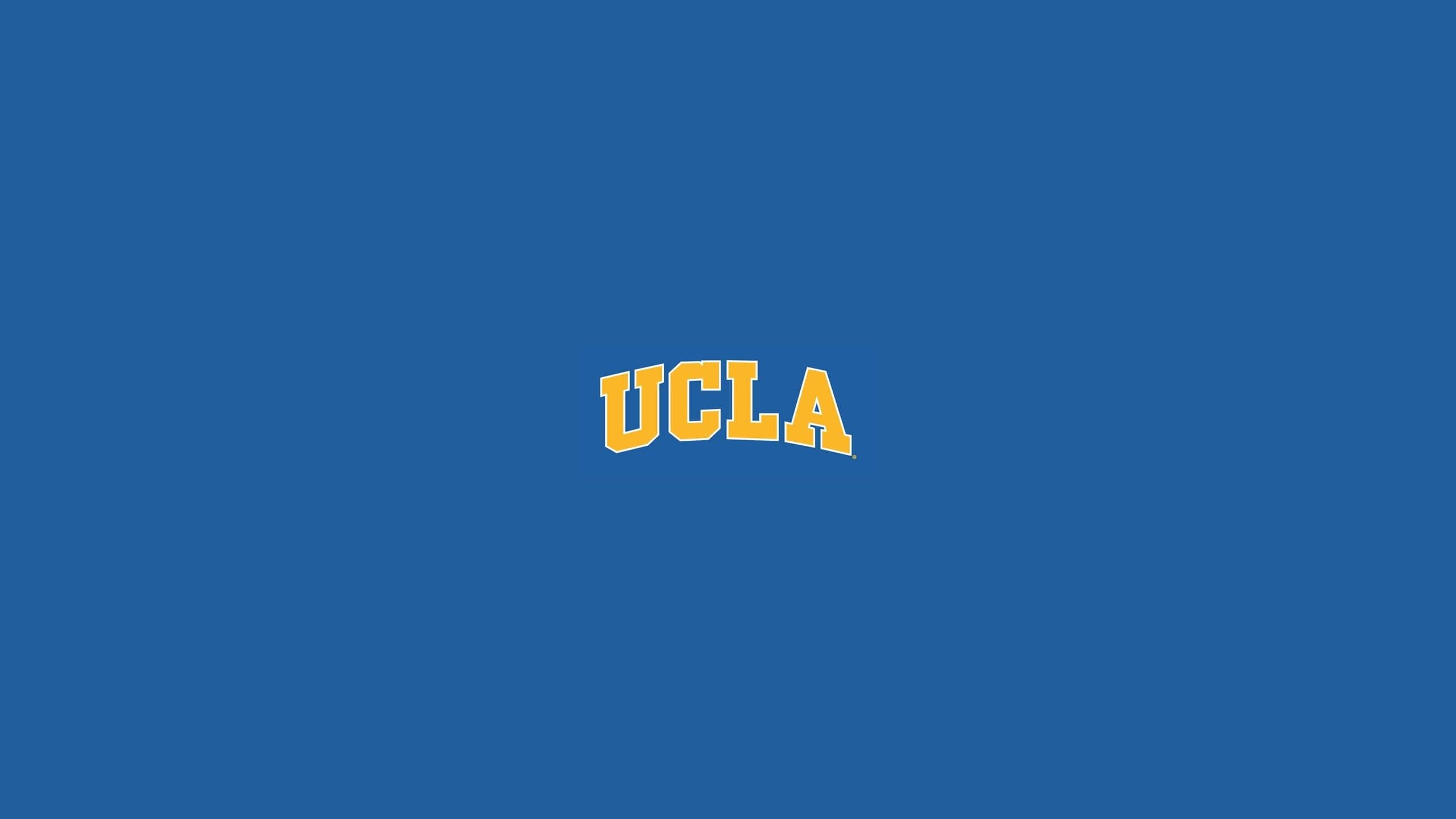 Ucla Campus 桌布 壁紙 — 粗體黃色UCLA字母居中於純藍色背景上，設計簡潔極簡。