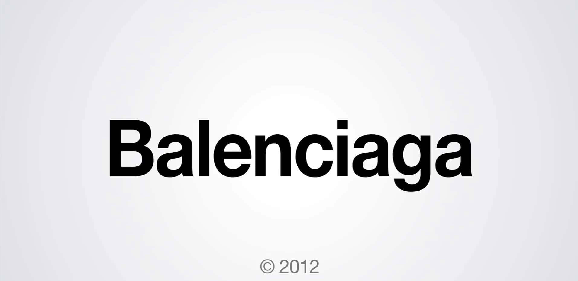 巴黎世家 桌布 壁紙 — 粗體黑色 Balenciaga 標誌居中於柔和灰色漸變背景上，下方有版權文字。