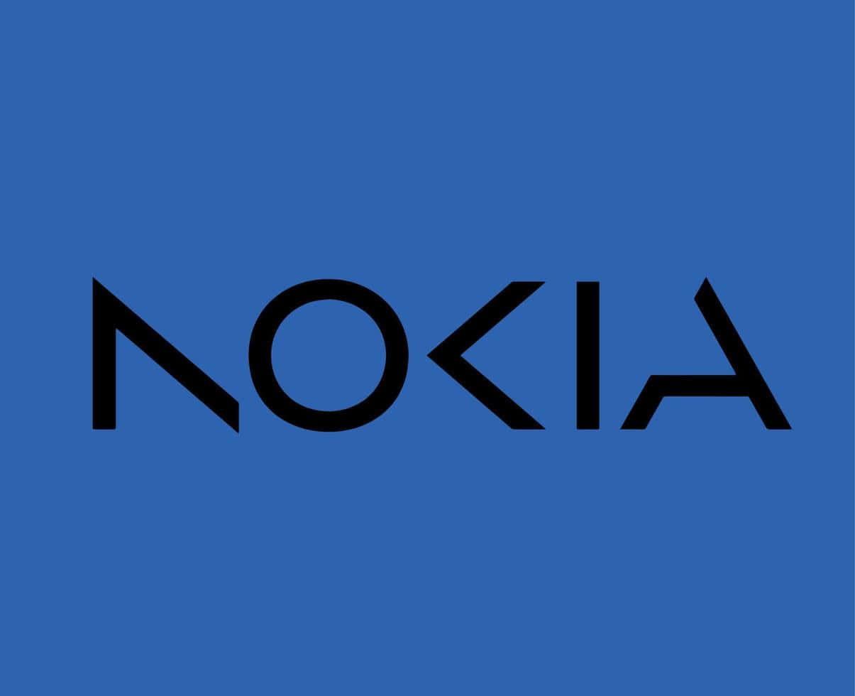 諾基亞 桌布 壁紙 — 粗體黑色 Nokia 標誌居中於純藍色背景上，設計簡潔極簡。