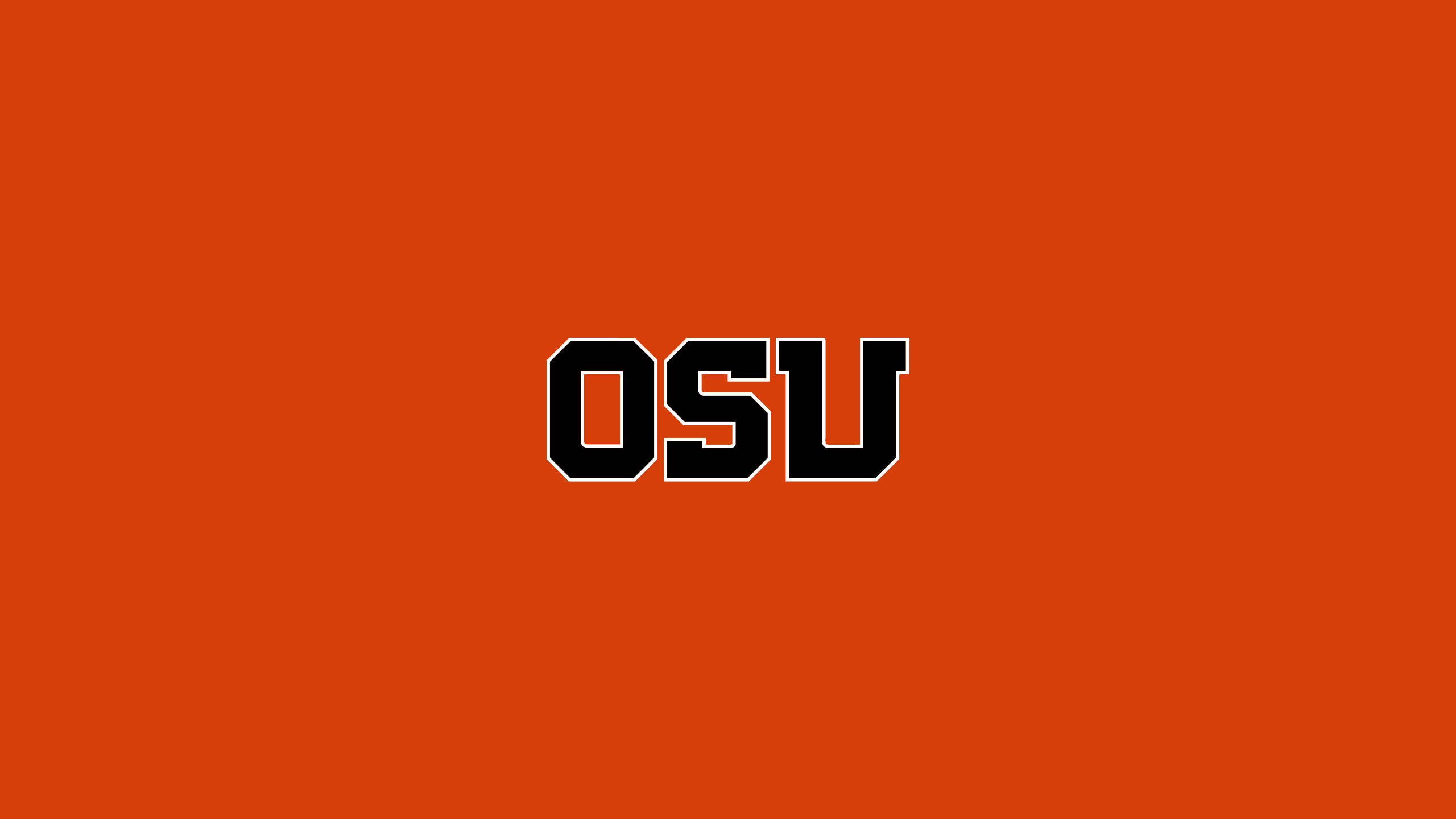Oregon 桌布 壁紙 — 粗體黑色 OSU 字母居中於純焦橙色背景上。