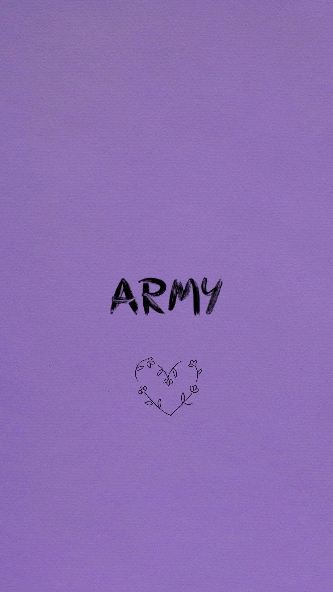 薰衣草背景，帶有「ARMY」字樣和花卉心形設計。 — BTS 防彈少年團 粉絲 女孩 GIF 壁紙