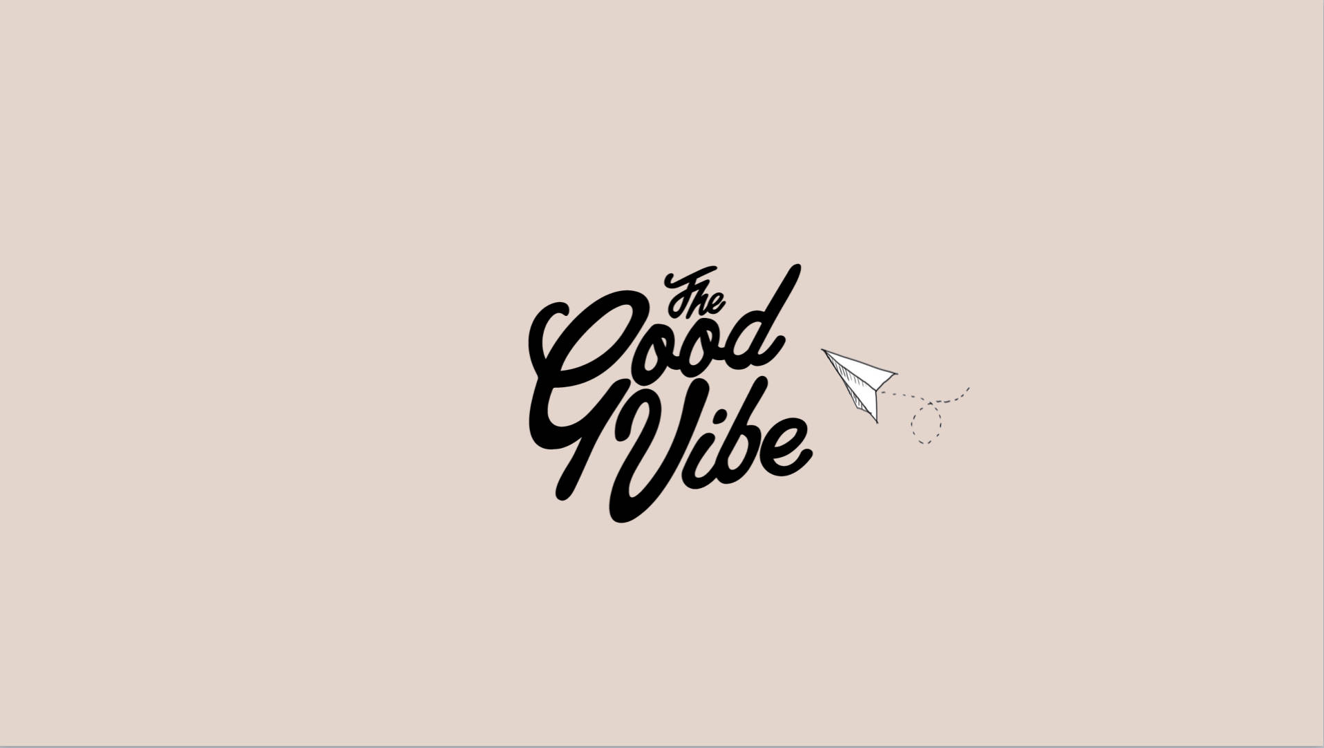 氛圍 桌布 壁紙 — 粗體黑色字體寫著「The Good Vibe」，白色紙飛機在米色背景上留下虛線。