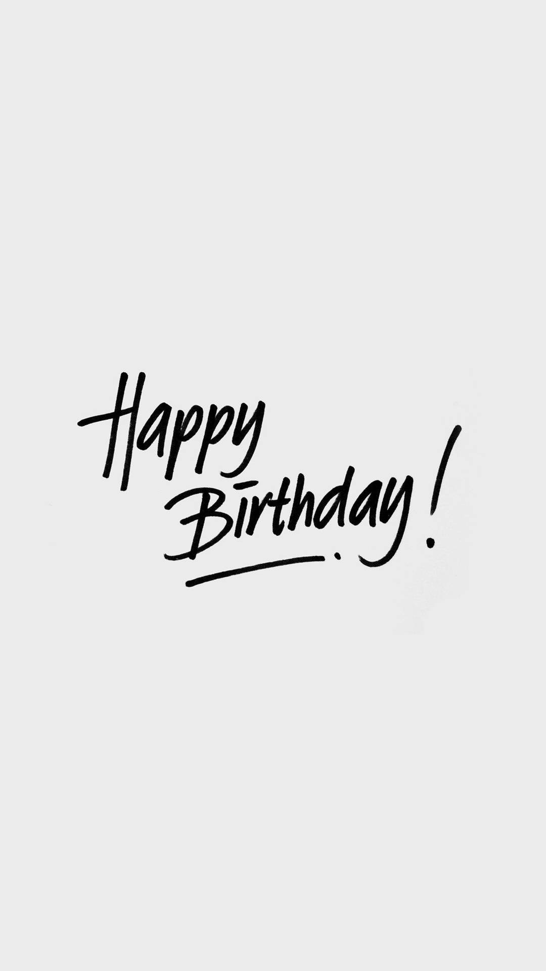 淺灰色背景上的手寫Happy Birthday文字 — 生日快樂 GIF 壁紙