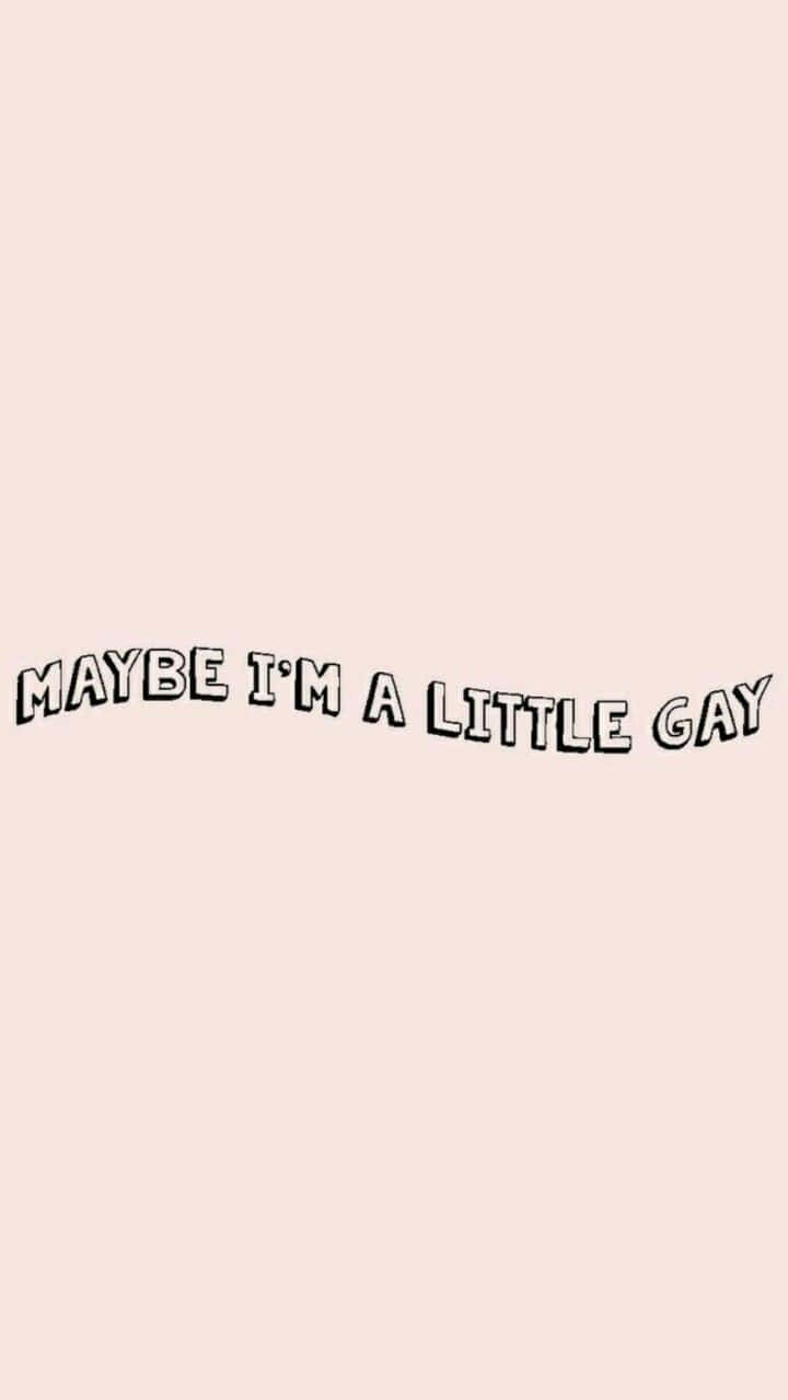 Im Gay 桌布 壁紙 — 粗體黑色文字「maybe i'm a little gay」居中顯示在柔和的桃色背景上。