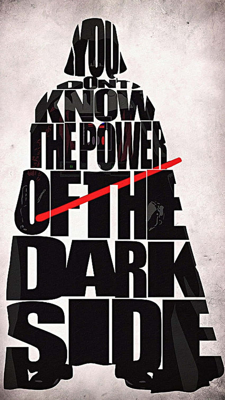 The First Order 桌布 壁紙 — 粗體黑色文字在紋理灰色背景上形成黑武士剪影，並帶有紅色光劍斬痕。