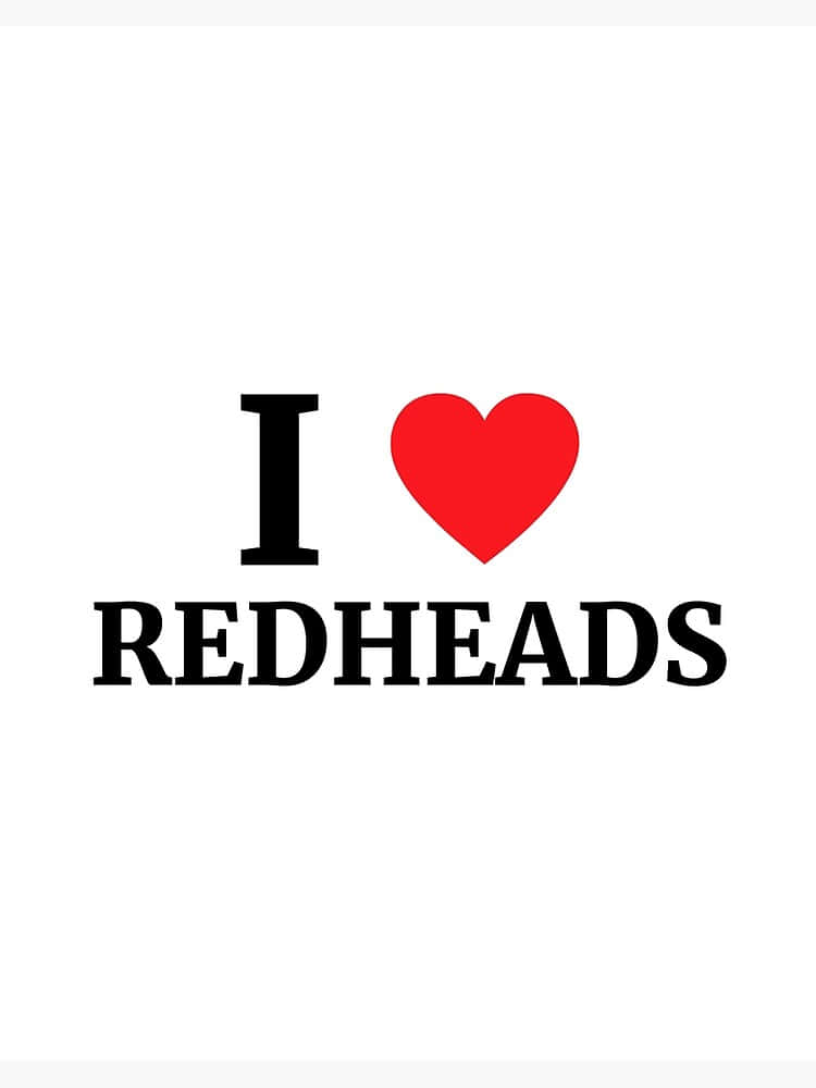 Pfp 桌布 壁紙 — 粗體黑色文字寫著「I HEART REDHEADS」，並有一個亮紅色心形符號在純白色背景上。
