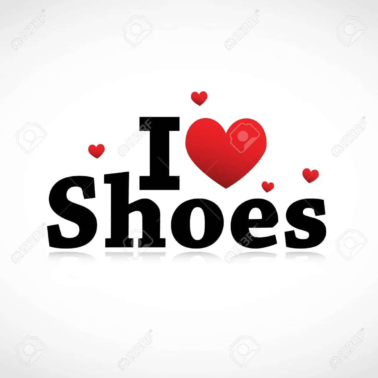 Pfp 桌布 壁紙 — 粗體黑色文字寫著「I ❤️ Shoes」，紅色愛心在純白背景上漂浮。