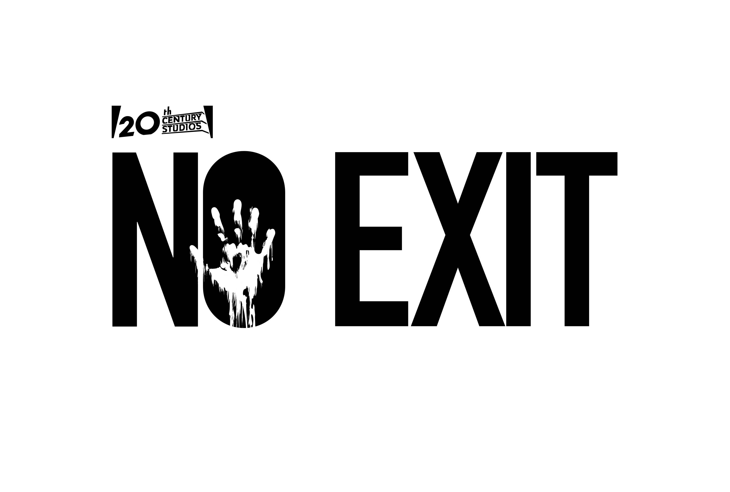 電影動圖 桌布 壁紙 — 粗體黑色文字寫著「NO EXIT」，並有一個滴落的手印取代了「O」，位於「20th Century Studios」標誌下方。