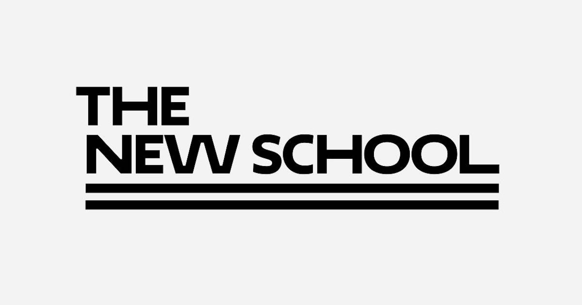 標誌 桌布 壁紙 — 粗體黑色文字寫著「THE NEW SCHOOL」，下方有兩條水平線，背景為淺灰色。