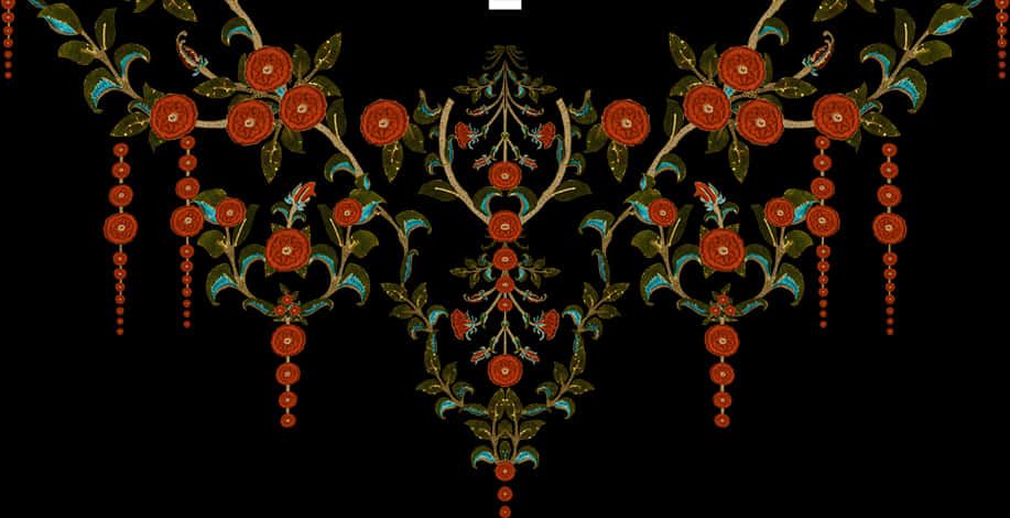 精緻花卉刺繡圖案 壁紙