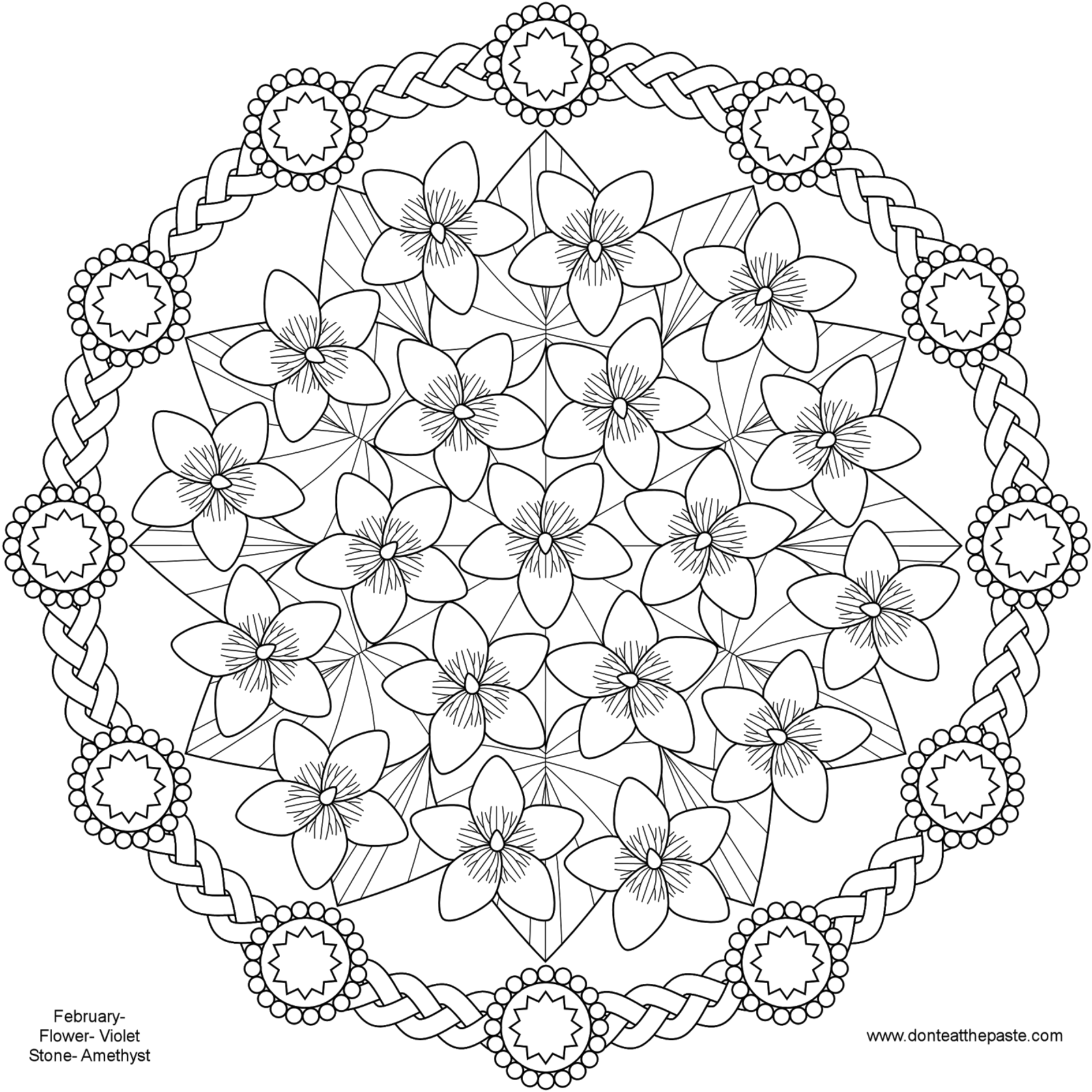 精緻花卉曼陀羅設計 壁紙